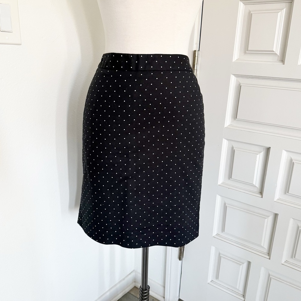 Liz Claiborne Black White Polka Dot Pencil Skirt Size 8